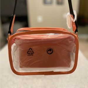 Clear Transparent Crossbody Purse with Wallet, Pink/Orange, NWT